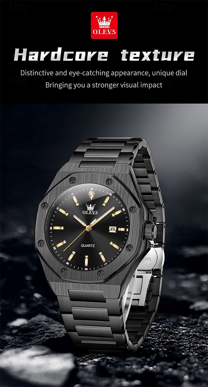 OLEVS Men Quartz Watch Business Luminous Calendar Waterproof Decoration Stainless Steel Watch 2026 - $37.99 –P9