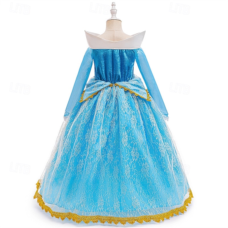 Vestido de festa infantil feminino para a Semana do Livro 2026, com estampa floral, manga longa, para ocasiões formais, apresentações e eventos especiais. Renda, estilo princesa, maxi, para uso diário, com modelagem evasê e tule. Disponível nas cores rosa de 2026 por $34.99 –P12
