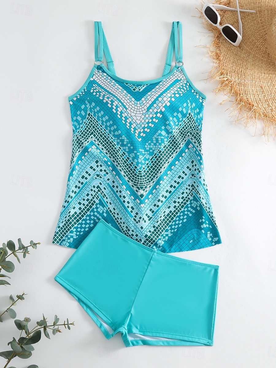 Γυναικείο Τανκίνι 2 Κομμάτια Μαγιό Σορτσάκι Έλεγχος Κοιλιάς Ψηλόμεσο Λεπτό Χωρίς Πλάτη Θέρετρο Παραλίας Ombre Λουλούδια U Λαιμός Αμάνικο Μαγιό 2026 - $33.99 –P9