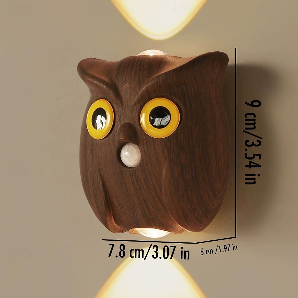 Lumină de Noapte cu Senzor de Corp Lampă de Perete Creativă cu Bufniță Reîncărcabilă USB Fără Necesitatea Cablării Dimming Iluminat pentru Acasă în Living Coridor Dormitor Dulap 2026 - $30.99 –P13