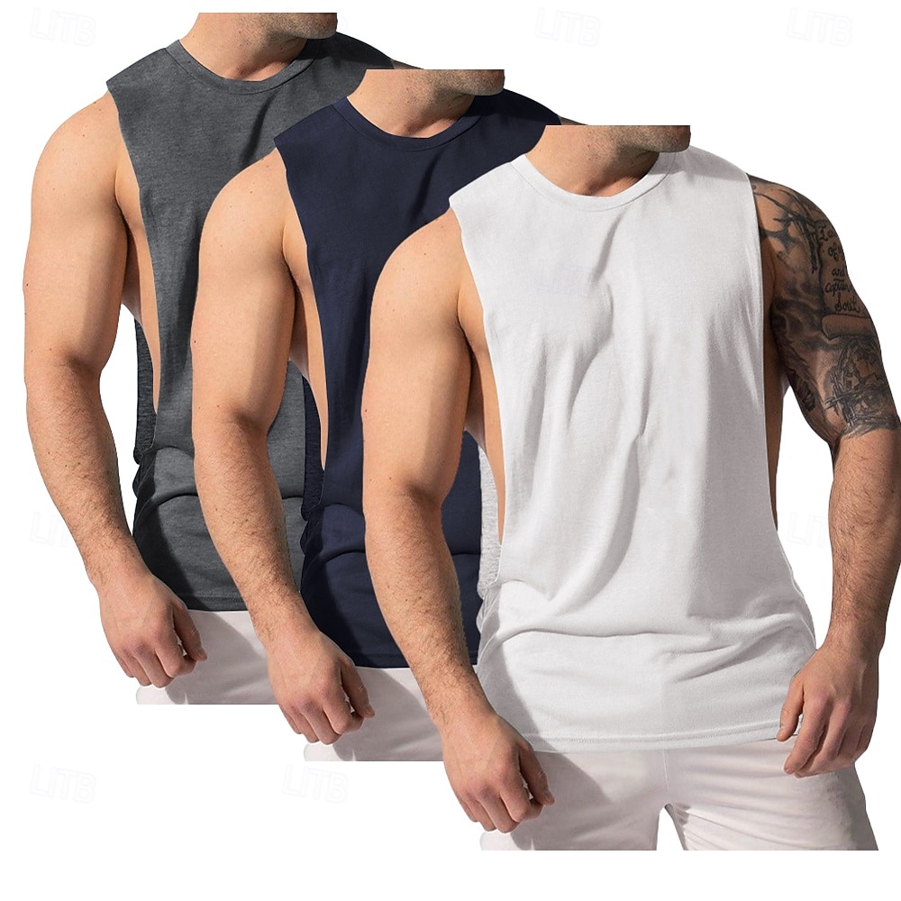 Homens Malha Íntima Colete Camiseta Interior camisa sem manga Sem Manga Decote V Decote Redondo Verão Tecido Moda Clássico Confortável 3 Peças Multi-pack Rua Casual Esportes A B C Top Tee para Homens de 2026 por $29.99 –P7