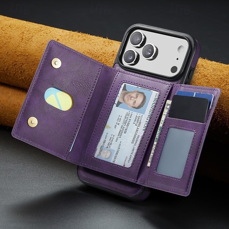 telefono Custodia Per iPhone 17 Pro Max 17 Air 16 15 14 Pro Max Plus 13 Pro Max Custodia Portafoglio con Supporto Resistente agli urti Retrò Pelle PU del 2026 a $24.99 –P2