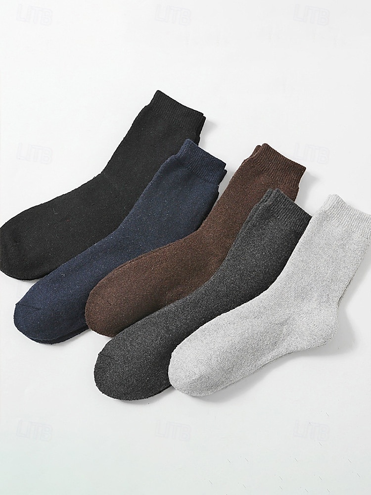 skarpetki męskie z mieszanki bawełny, zestaw 5 par, wiele opcji kolorystycznych i wzorów, wygodne i stylowe do noszenia na co dzień i zimą 2026 - $11.99 –P10