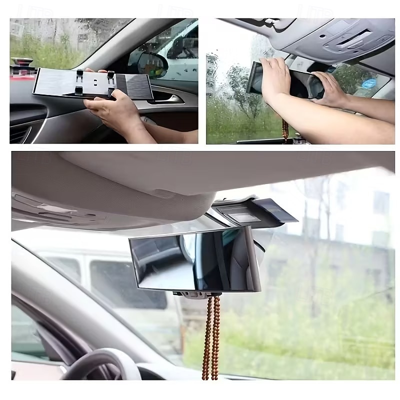 Автомобильное зеркало заднего вида, широкоугольное выпуклое зеркало с креплением, универсальное, подходит для автомобилей, внедорожников, грузовиков - прочный АБС-материал, простая установка, 2025 - $9.99 –P4