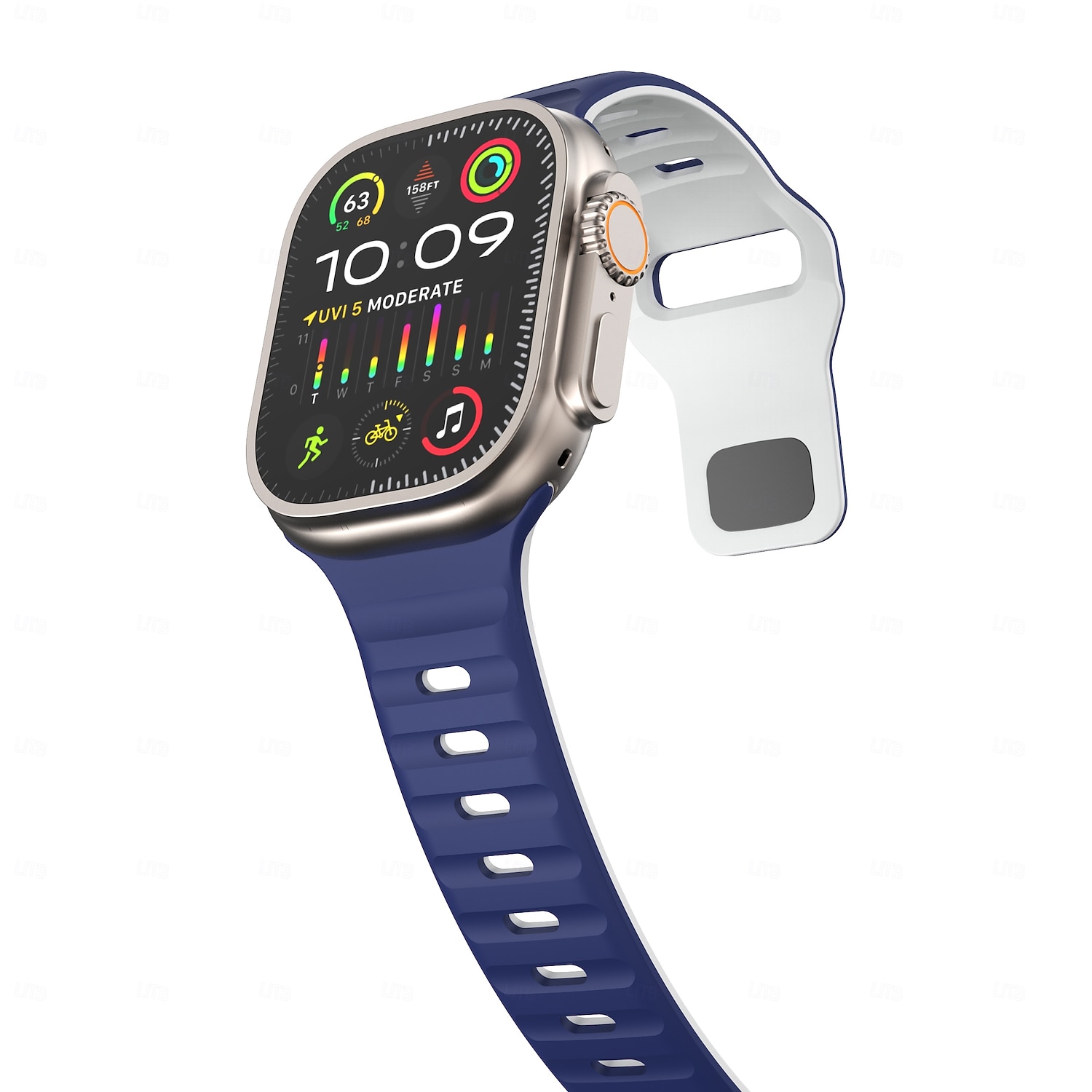 Sport Band Sport Loop Compatible with Apple Watch band 38mm 40mm 41mm 42mm 44mm 45mm 49mm Multilayer Two Tone Luxury Silicone Strap Replacement Wristband for iwatch Ultra 3 2 Series 11 10 9 8 7 SE 6 2026 - $9.99 –P4