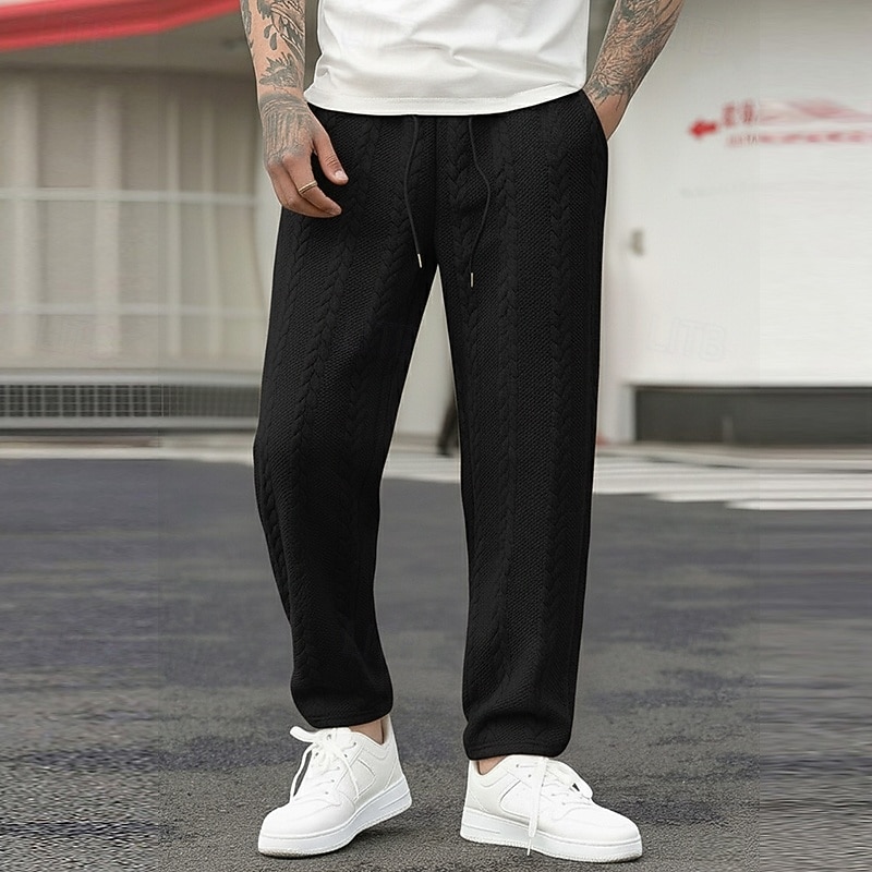 Per uomo Pantaloni da tuta Pantaloni Pantaloni della tuta a gamba dritta Pantaloni della tuta con fondo aperto Jacquard Coulisse Elastico in vita Semplice Traspirante Lunghezza intera Sport del 2026 a $21.99 –P9