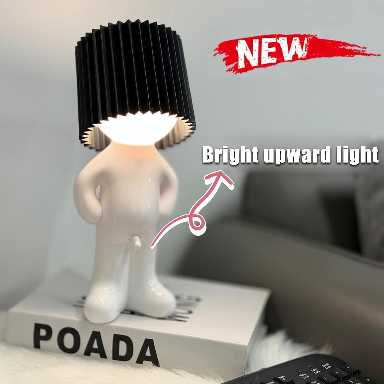 Rolig bordslampa, USB, rolig på/av-knapp blyg pojke sänglampa nattlampa humor skämt present till vuxna mamma kvinnor fru flickvän födelsedag alla hjärtans dag honom henne 2026 - $23.99 –P4