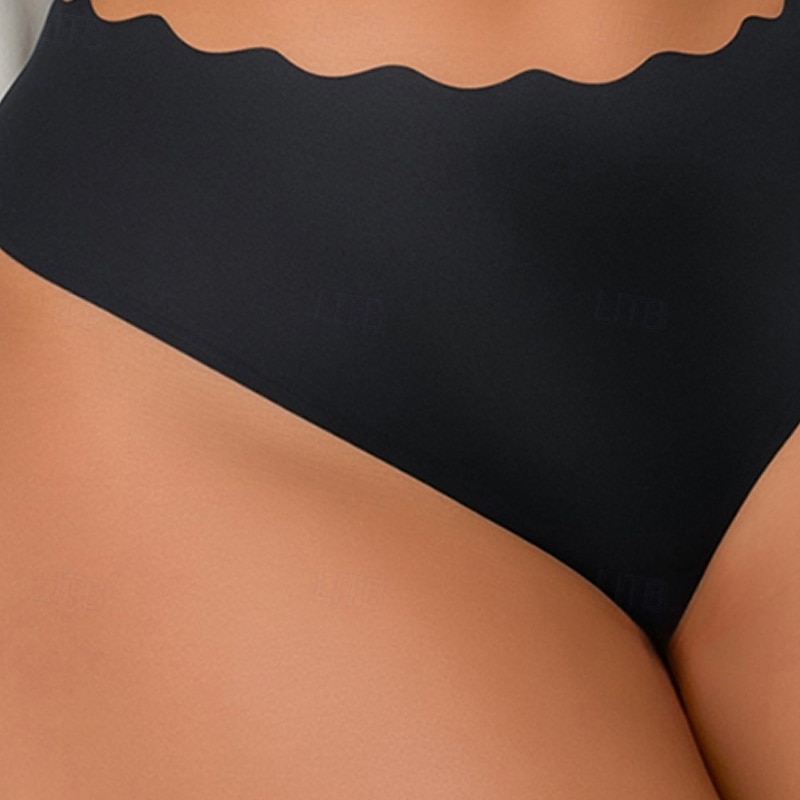 Női Bugyik Alap bugyi Rugalmas derékNightwearNejlon Vakáció Otthon Egyszínű Divat aranyos stílus Fekete Fehér Bézs Tavaszi nyár Ősz & tél 2026 - $3.49 –P3