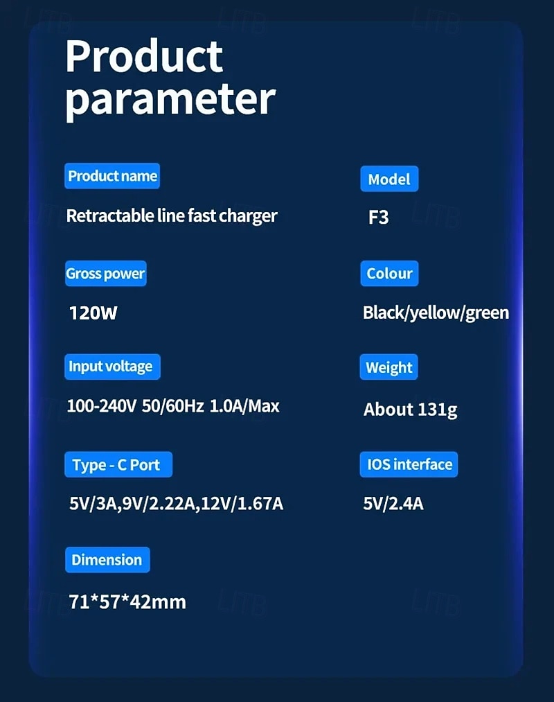 Carregador portátil rápido de 120 W com cabo USB-C e Lightning, compatível com iPhone 15/16/17 e Samsung, ideal para jogos e viagens. Design compacto e específico para tomadas europeias. de 2025 por $22.99 –P10