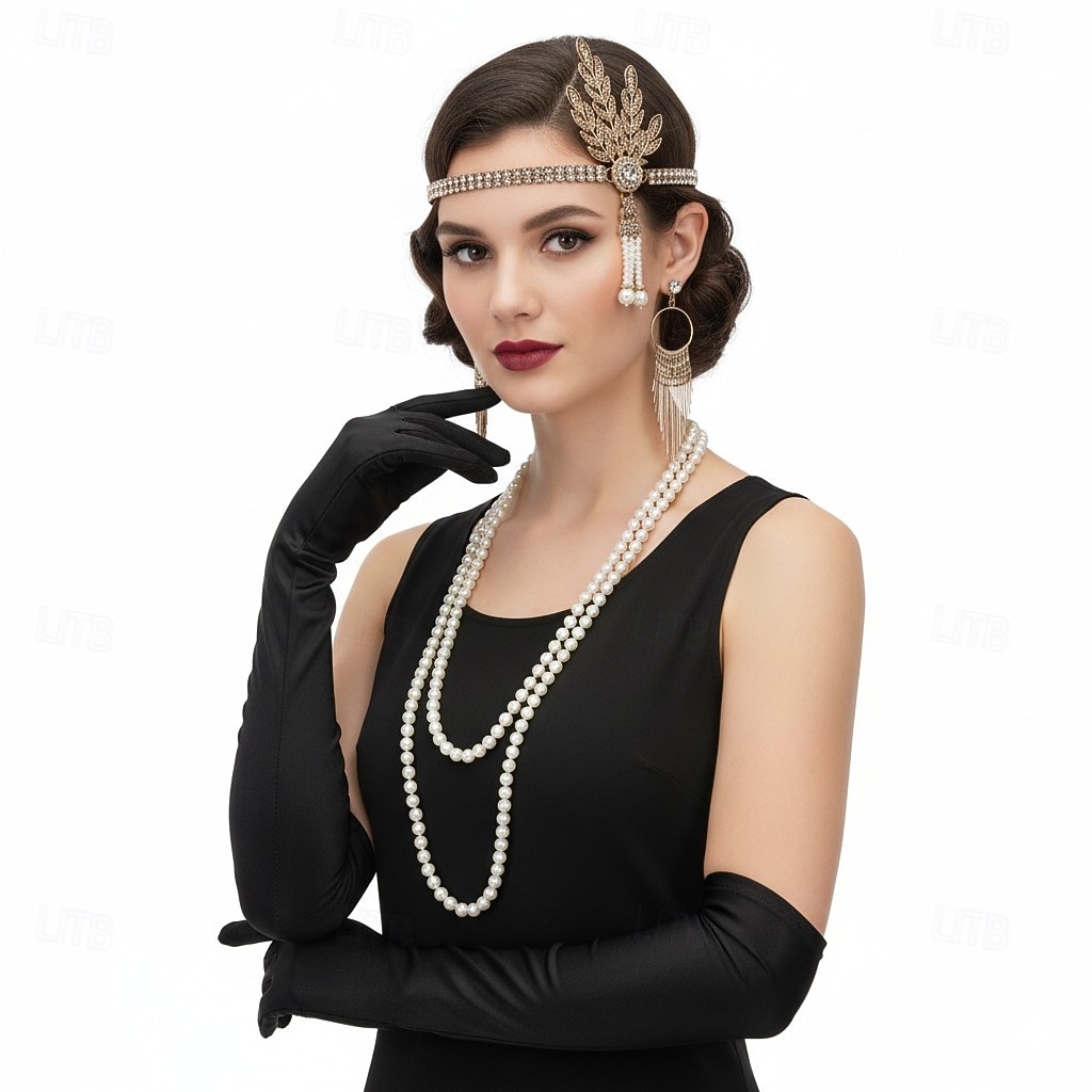 Conjunto Loucos anos 20 Anos 20 Retro Vintage Faixa De Cabelo Estilo Melindrosa Decoração de Cabelo Conjunto de acessórios O Grande Gatsby Menina melindrosa Pena Fantasia Mulheres Natal Carnaval de 2026 por $19.82 –P1