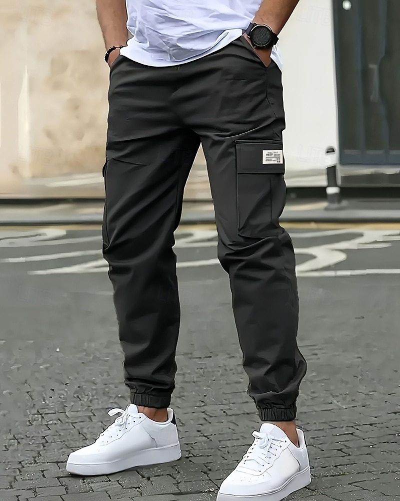 Herr Sportmjukisbyxor Casual joggingbyxor Militärbyxor Med fickor Underdelar Gym Fritids- Träningspass Höst vinter Gym Camping Träna Normal Sportkläder Sportkläder Solid färg Svart Kaki Armégrön 2026 - $21.99 –P1