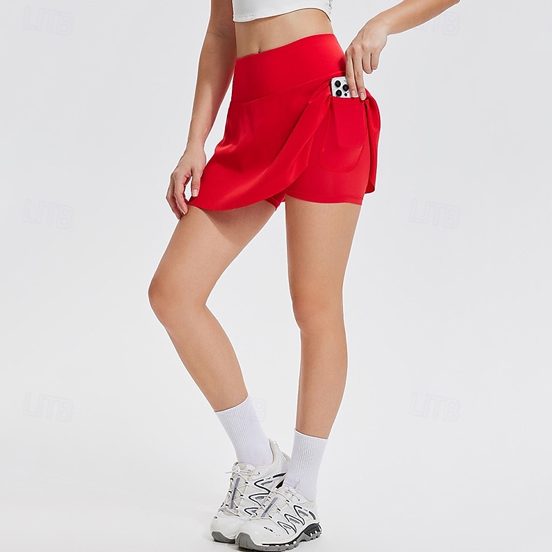 Γυναικεία Μονόχρωμο Casual φούστα Φούστα τένις Αθλητική φούστα Προστασία UV Γρήγορο Στέγνωμα Ελαστικό Αναπνέει Τέννις Αθλητικά Τρέξιμο Παντελόνια Φούστες Λευκό Κόκκινο Ρούχα τένις 2026 - $22.99 –P7