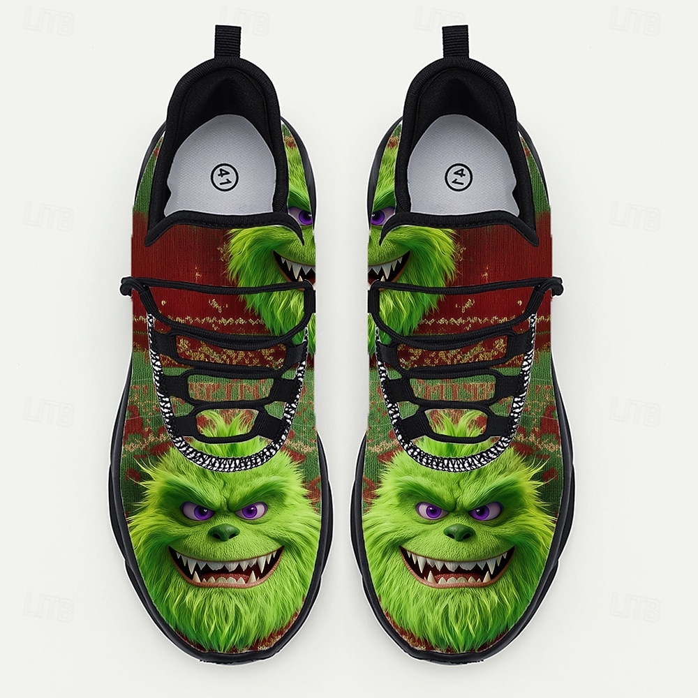 Lustige, hässliche Weihnachtsschuhe für Herren: 3D-gedruckte Sneaker mit Cartoon-Motiven und lebendigem Aufdruck für festliche und fröhliche Feiertage. 2026 - $34.99 –P2