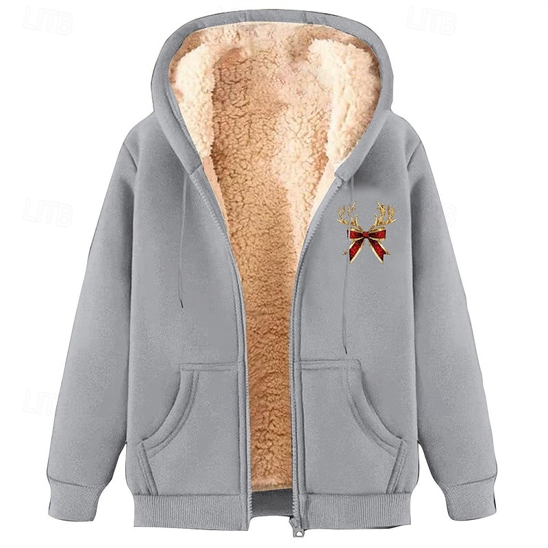 Per uomo Felpa con cappuccio Felpa con cappuccio a zip intera Felpa con cappuccio e zip Felpa con cappuccio foderata in pile Aalbicocca Nero Vino Rosso Verde Con Cappuccio Ogni Scena di Natale Tasca del 2025 a $22.99 –P7