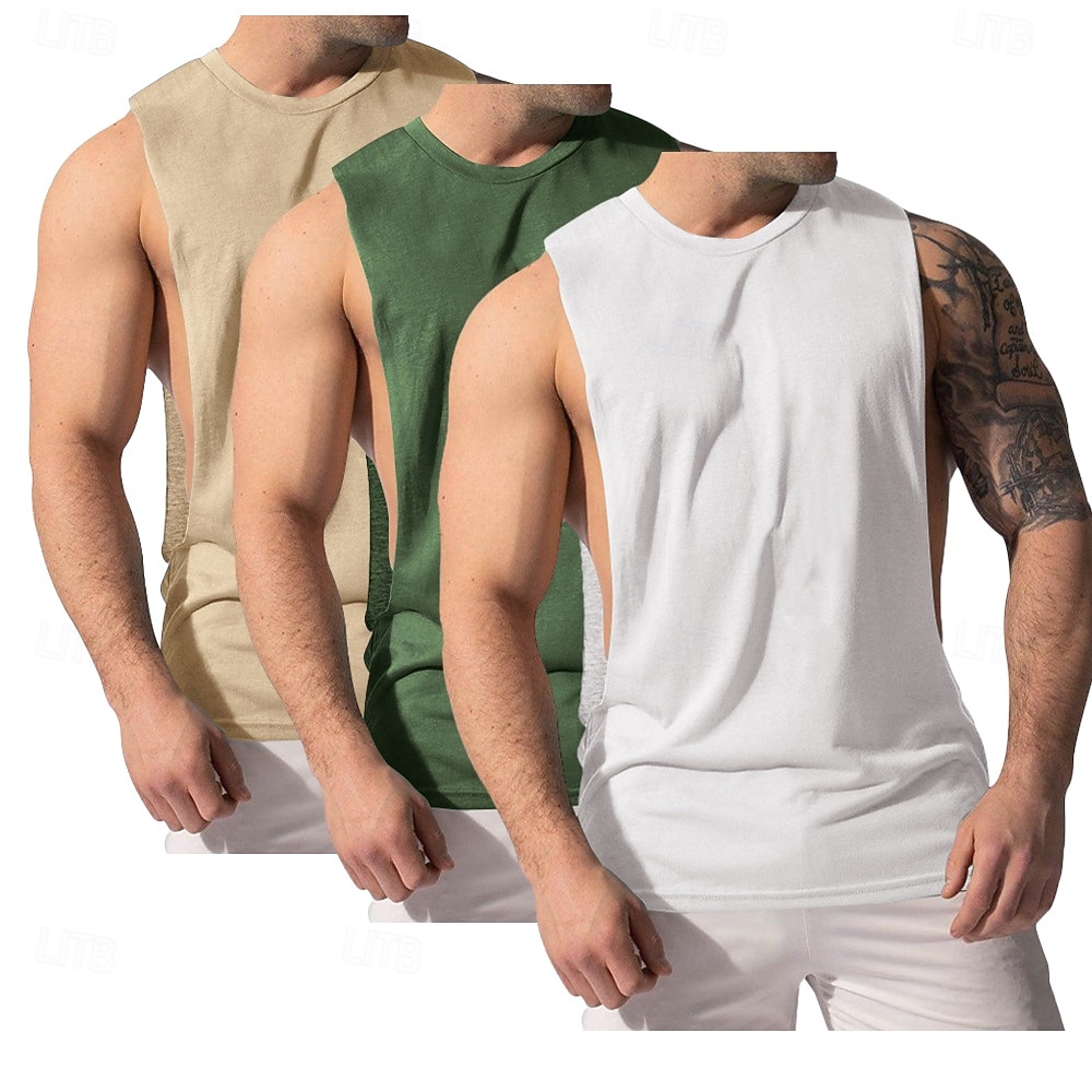 Homens Malha Íntima Colete Camiseta Interior camisa sem manga Sem Manga Decote V Decote Redondo Verão Tecido Moda Clássico Confortável 3 Peças Multi-pack Rua Casual Esportes A B C Top Tee para Homens de 2026 por $29.99 –P6