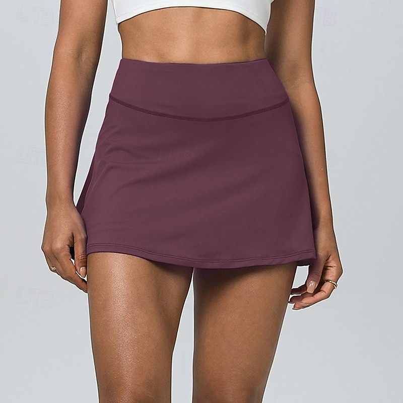 Mujer Color sólido Falda casual Falda de tenis Pantalones cortos de tenis Falda con shorts 2 en 1 Secado rápido Elástico Transpirable Tenis De Deporte Corriendo Prendas de abajo Negro Blanco Rosa 2026 - $28.99 –P11