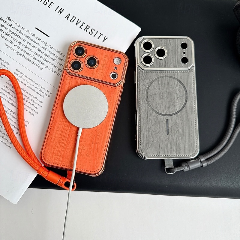 telefon Maska Pentru iPhone 17 Pro Max 17 Air 16 15 14 Pro Max Plus 13 Pro Max Capac Spate Acceptă încărcarea fără fir cu curea de mână Anti Șoc Retro Placare 2026 - $14.99 –P2