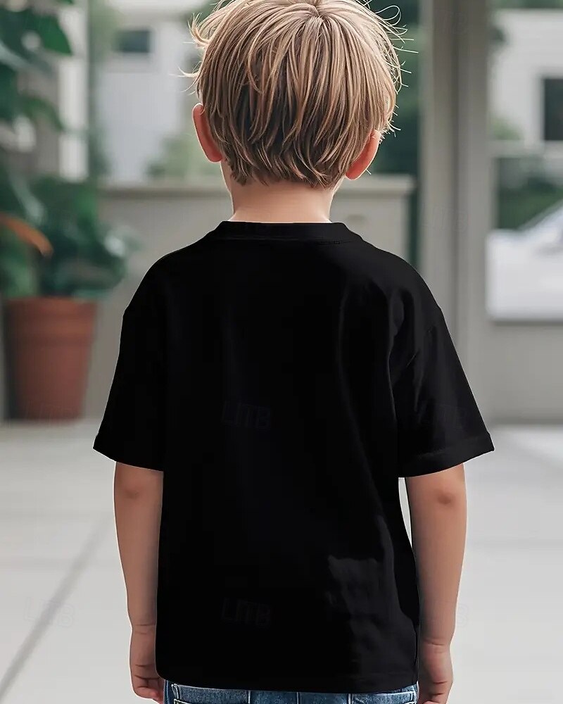 Algodón Niños Chico Negro Graphic Jerga divertida 67 Camiseta Blusa Cuello Barco Manga Corta Exterior Uso Diario Moda Ropa de calle Design Estampado Verano 2026 - $14.99 –P2