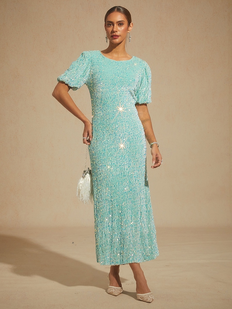 slim fit dress slacks Glitzy Gorgeous Glitter Knit Midi Dress