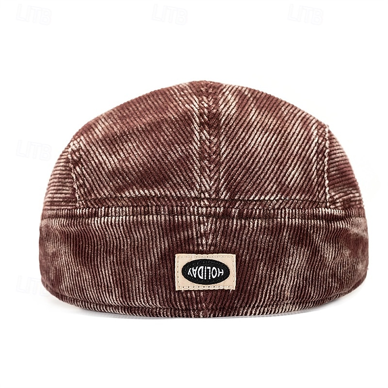 Homens Boina Chapéu Ascot chapéu de jornaleiro Preto Vinho Veludo Cotelê Jacquard Moda Casual Rua Diário Tecido Ajustável Filtro Solar Respirável de 2026 por $16.99 –P5
