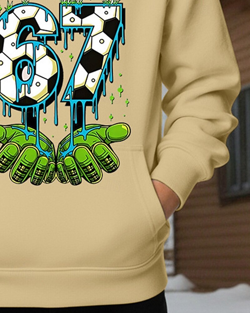 Мальчики 3D Графика Футбол Забавный сленг 67 Толстовка Pullover Длинный рукав 3D печать Весна Осень Спорт Мода Уличный стиль Дети 4-12 лет Капюшон на открытом воздухе Повседневные Стандартный 2026 - $19.99 –P10
