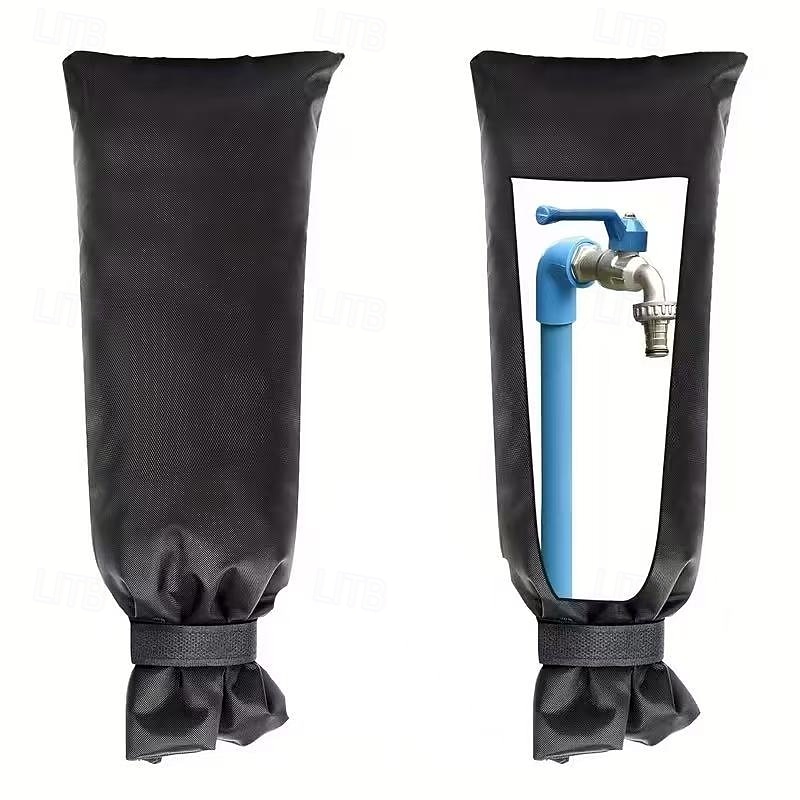 2 db strapabíró téli csaptelep-takaró, 1 nagy és 1 kicsi, kültéri csaptelepekhez és tűzcsapokhoz alkalmas - EU csőkompatibilis fagyálló zárral, tartós szövet zokni kialakítás / európai kültéri 2026 - $15.49 –P8