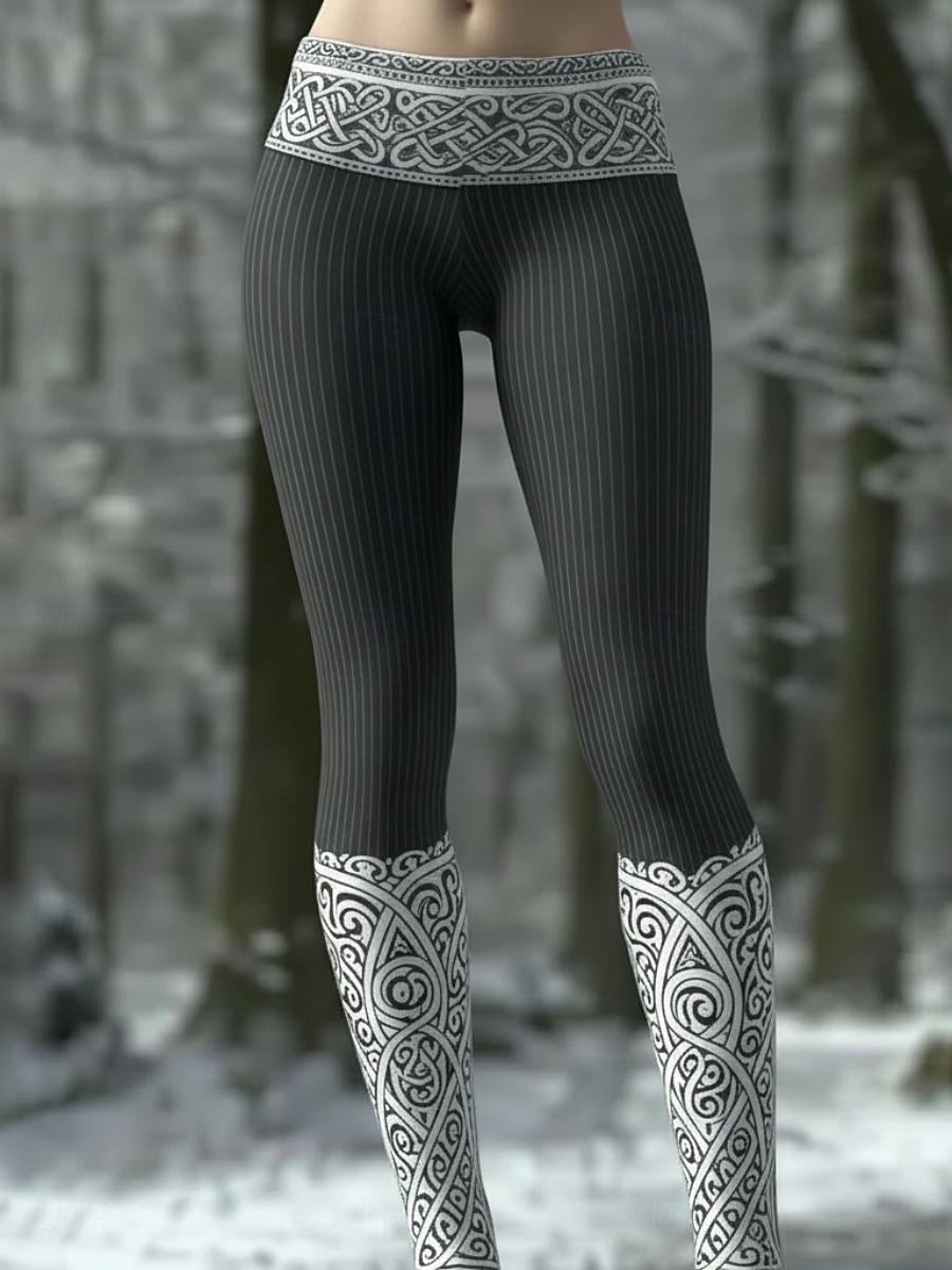 Γυναικεία Κολάν Άνετα κολάν Διακοπές Βίντατζ Εθνοτικό στυλ Πλήρες μήκος Ψηλή Μέση Γραφική Εκτύπωση Άνετο Υψηλή Ελαστικότητα Causal Καθημερινά Διακοπές Σκούρο-Γκρι Άνοιξη Φθινόπωρο Πολύ στενό 2026 - $19.99 –P1