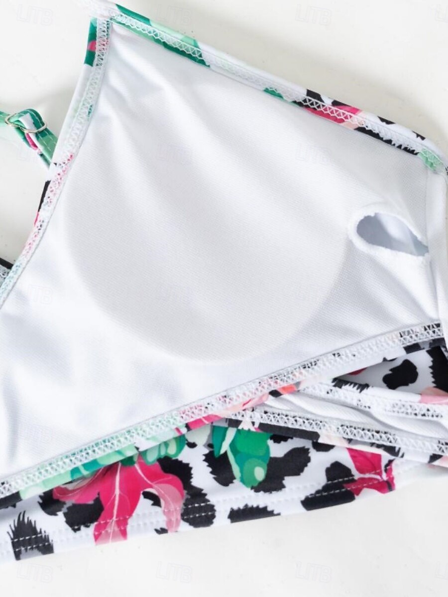 Kobiece bikini 3-częściowy strój kąpielowy szorty smukły bez pleców na wakacje plażowe ubranie kwiatowy dekolt V bez rękawów 2026 - $31.99 –P13