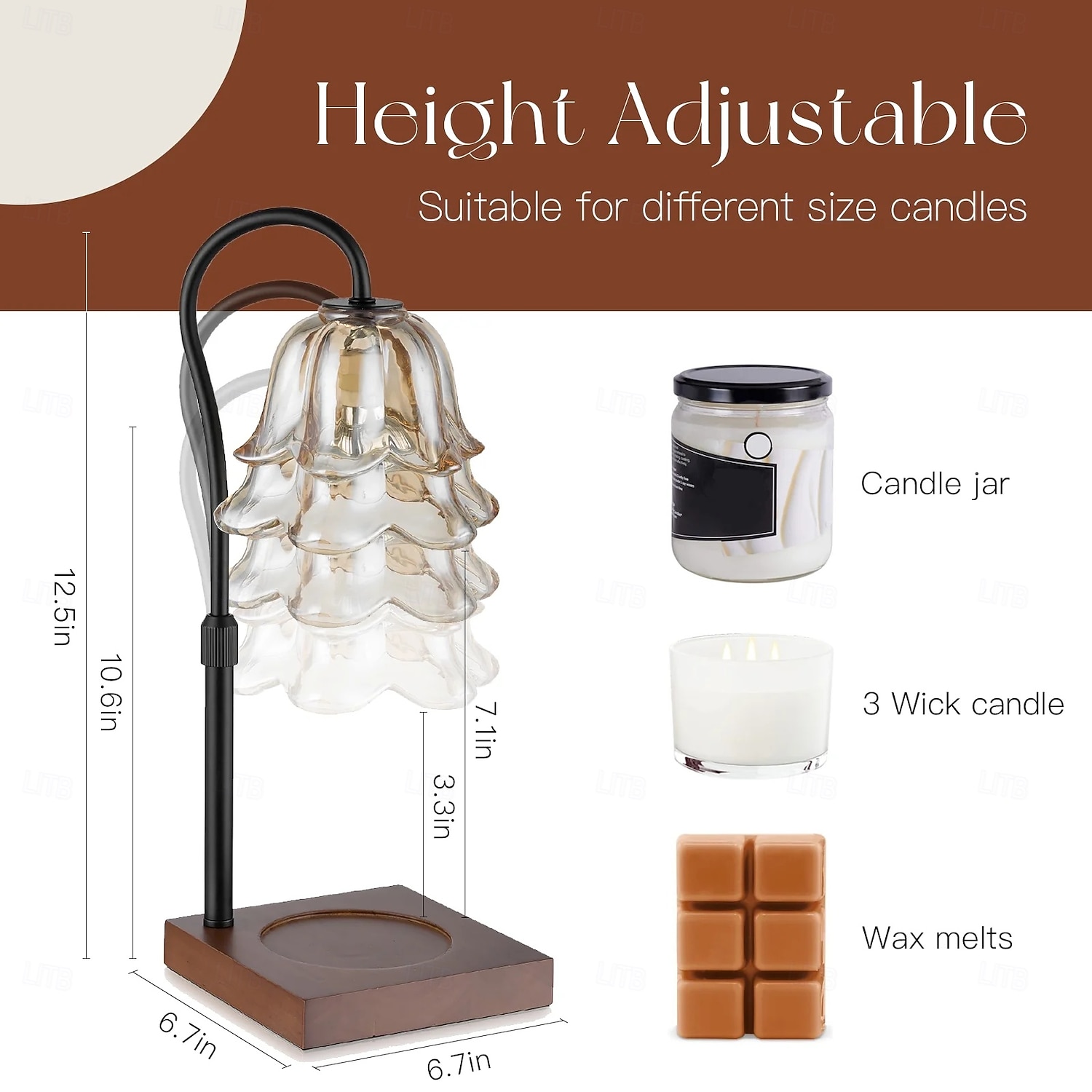 Lysvarmerlampe med timer Blomsterlyslamper med 2 pærer Høydejusterbar lysvarmer Vintage hjem soveromsinnredning Husvarmende svart 2026 - $87.99 –P2