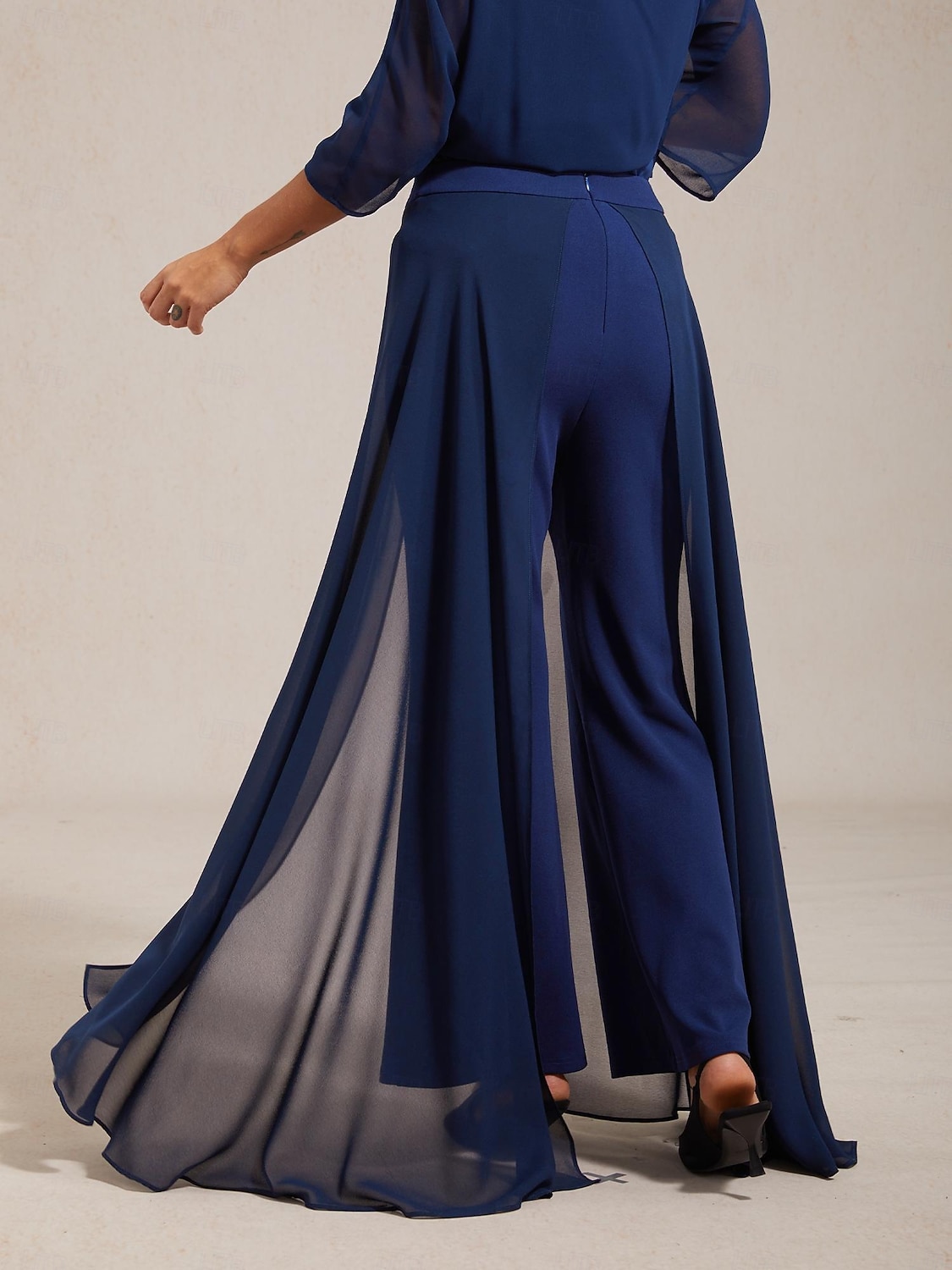 Top da donna in chiffon modal blu royal con scollo rotondo e maniche a mantella, elegante, alla moda, lussuoso, casual, per le vacanze, primavera, estate, autunno del 2026 a $79.99 –P12