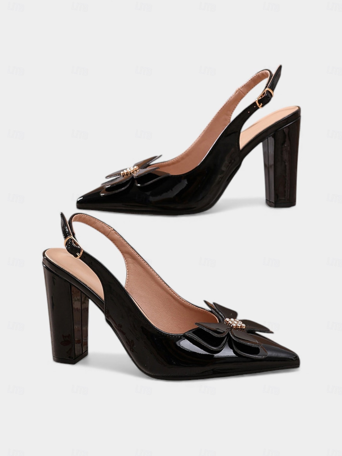 Γυναικεία μπορντό ψηλοτάκουνα πέδιλα με slingback και φιόγκο - γόβες με μυτερή μύτη για γραφείο, ραντεβού και ειδικές περιστάσεις 2026 - $46.99 –P3