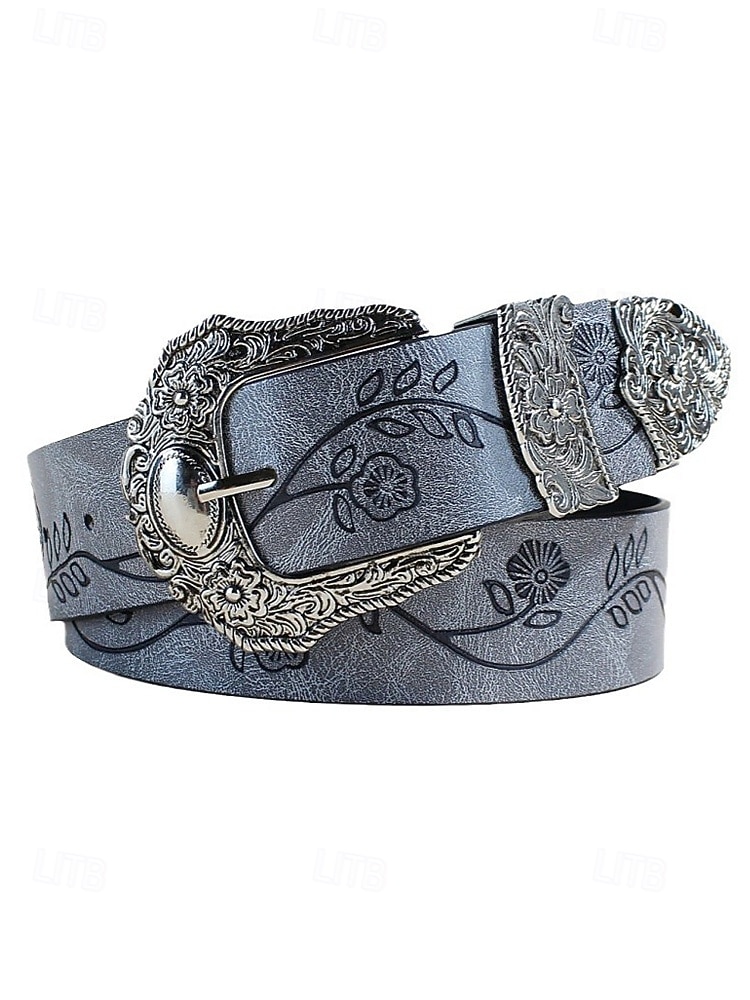Γυναικεία ζώνη από τεχνητό δέρμα σε μποέμ στιλ – περίπλοκο φλοράλ σχέδιο με μεταλλική αγκράφα, ιδανική για casual και καθημερινή χρήση. 2026 - $14.99 –P3