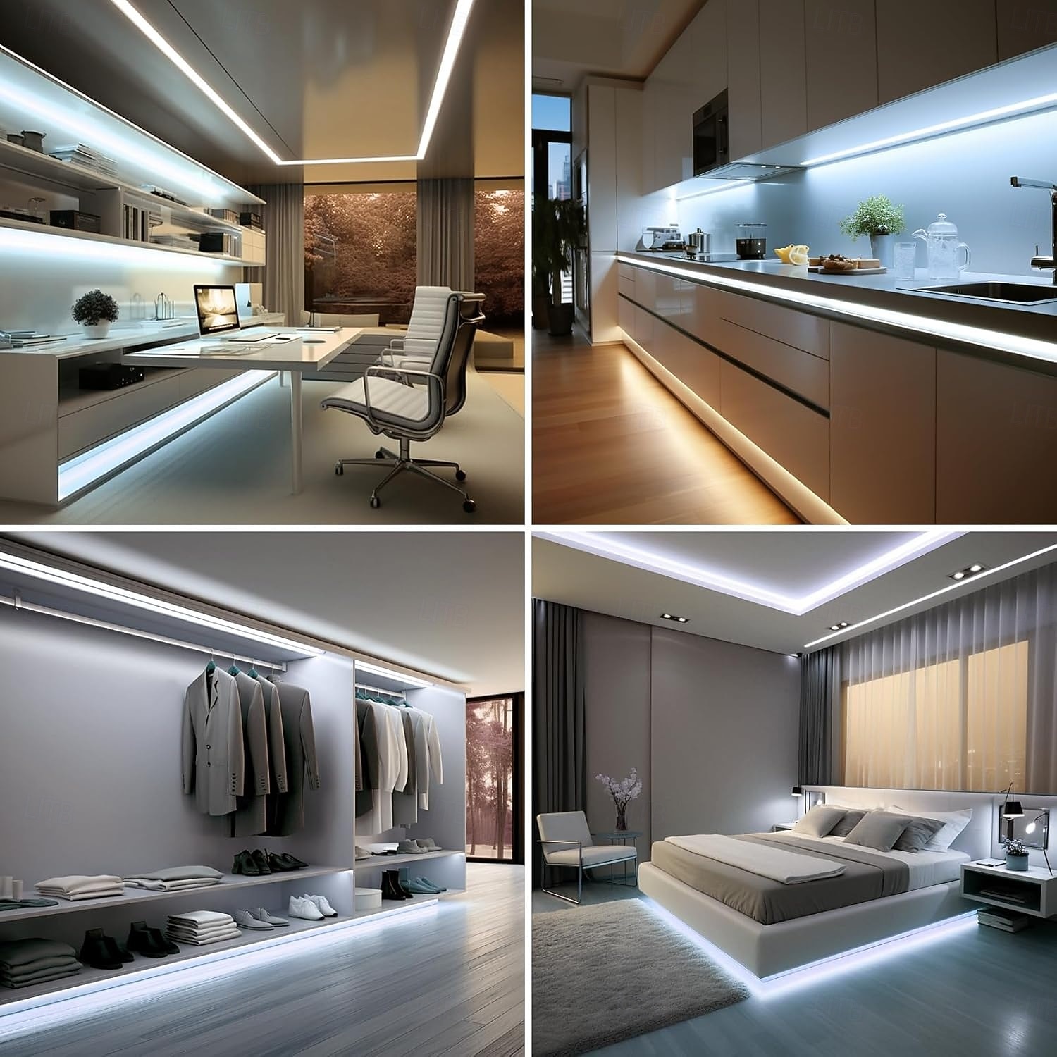 10מ' 2x10m ערכות תאורה 320 נוריות COB 8 מ"מ 1set לבן חם לבן לבן נטו רצועת אורות LED נדבק לבד 220-240 V 2026 - $39.99 –P3