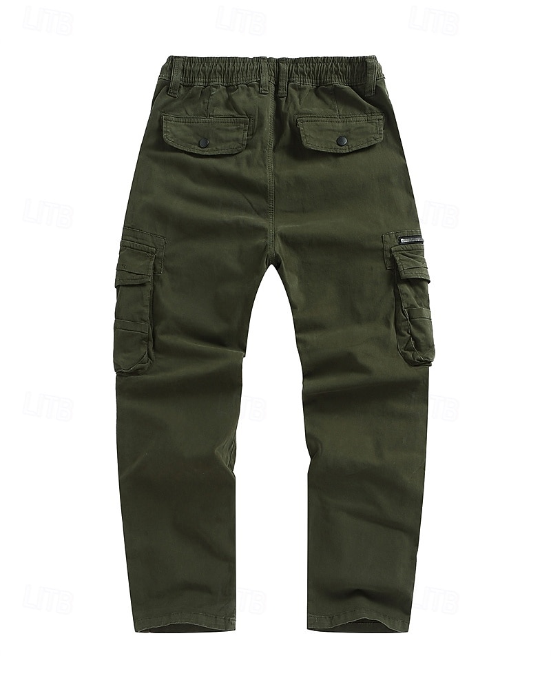 Homens Calças Cargo Calças Bolso multi Tecido A Prova de Vento Vestível Comprimento total Ao ar livre Diário Acampar e Caminhar Roupa de rua à moda Exército verde Preto de 2026 por $47.99 –P10