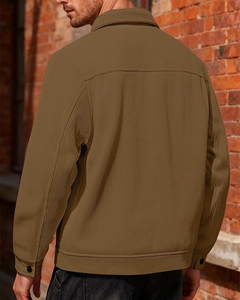 Per uomo Giacca Leggera Giacca Camicia Giacca Casual All'aperto Streetwear Tasca Bottoni Primavera & Autunno Autunno & Inverno Semplice Streetwear Quotidiano Collo ripiegato Regolare Nero Marrone del 2026 a $31.99 –P9