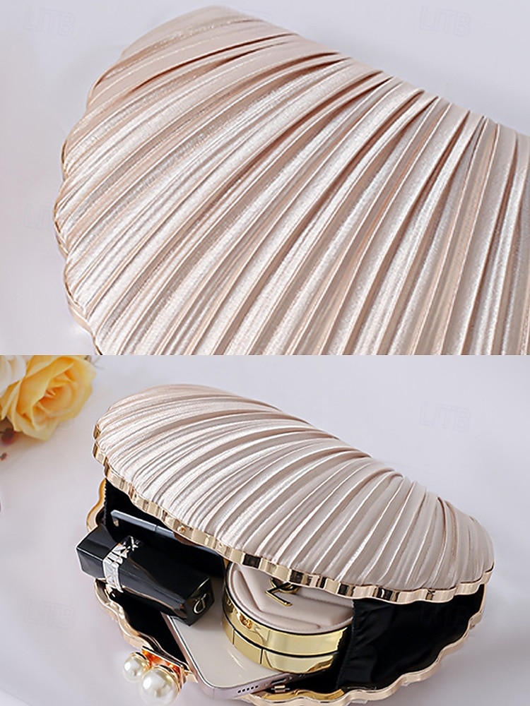 plisowana damska kopertówka z perłowym uchwytem – elegancka wieczorowa torebka, w wielu kolorach – idealna na wesela, imprezy i specjalne okazje 2026 - $29.99 –P11