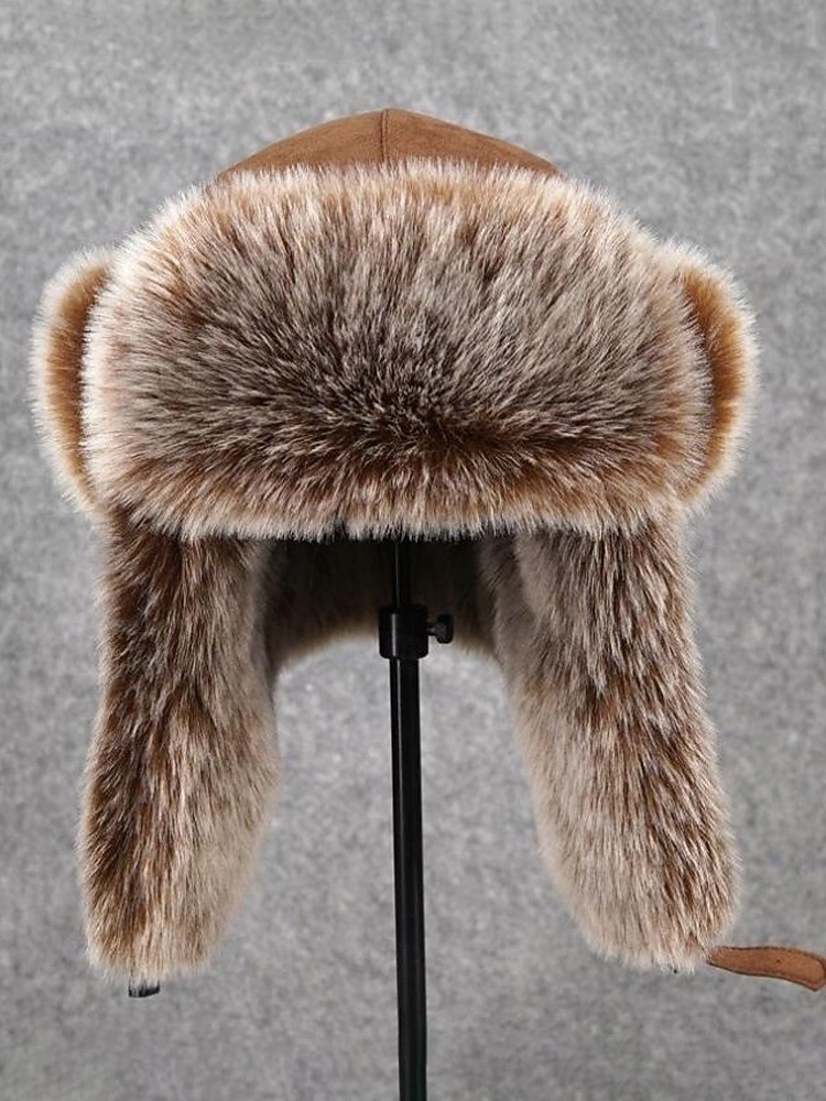 Chapeau trappeur en fausse fourrure pour homme, chaud et élégant, disponible en noir et marron, parfait pour les temps froids et les activités hivernales en extérieur. de 2026 ? $24.99 –P4