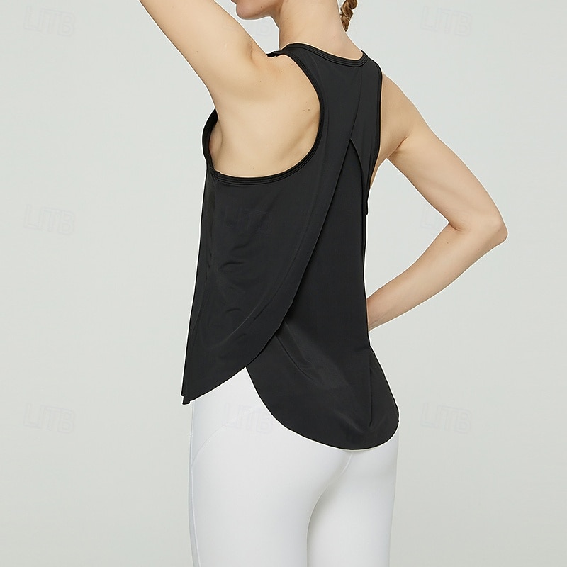 Women's Solid Colored Tank Top Workout Tops Loose Fit Elastic Sweat-Wicking Breathable Tennis Pickleball Yoga Crew Neck Top Black White Yellow Tennis Clothing 2026 - $11.49 –P15