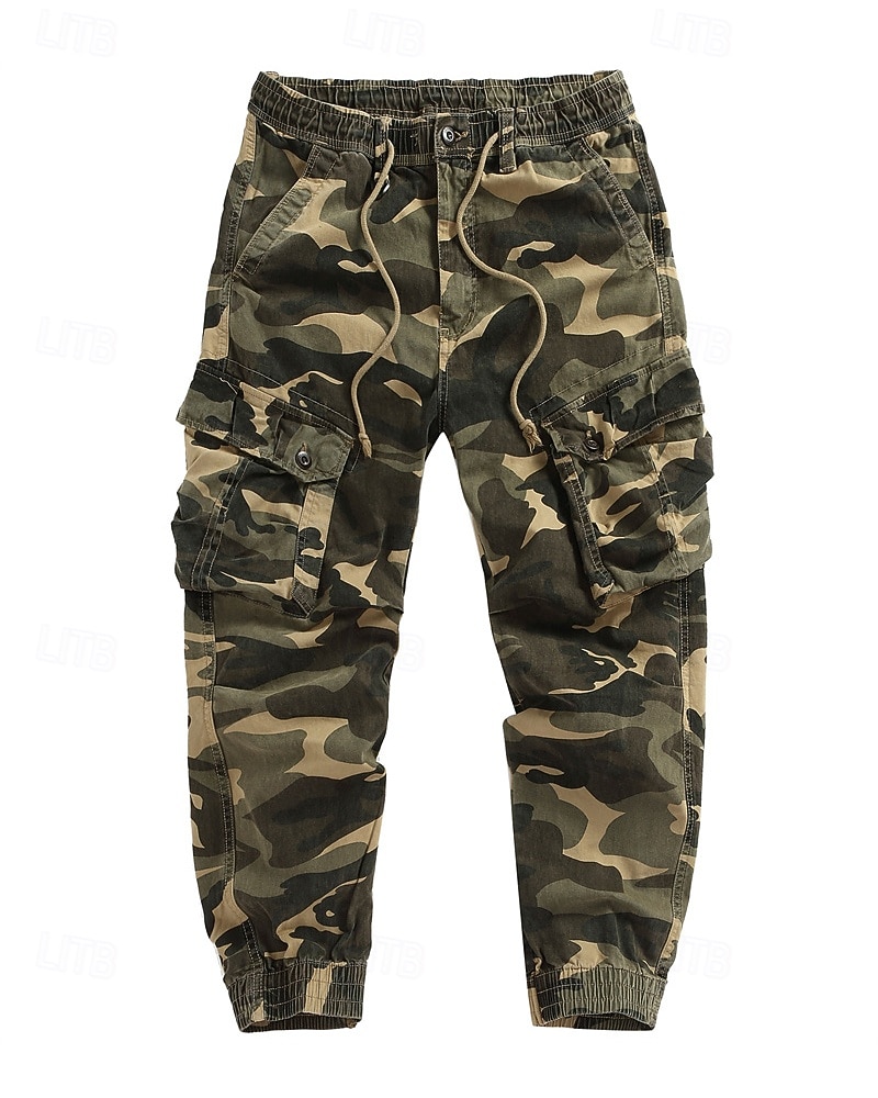 Men's Cargo Pants Trousers Drawstring Elastic Waist Multi Pocket Camo Windproof Wearable Daily Outdoor Camping & Hiking Streetwear Stylish ArmyGreen Khaki Micro-elastic 2026 - $48.99 –P1