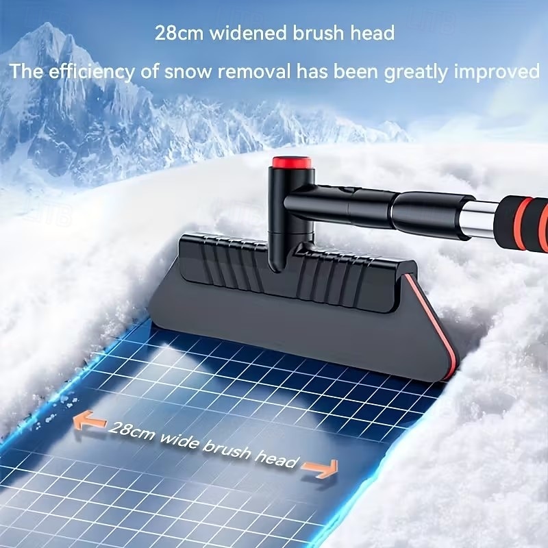 Přenosná lopata na sníh s otočením o 360° do auta, víceúčelová škrabka na led s robustní konstrukcí, zimní nástroj na odklízení sněhu z oken aut, venkovní použití a sněžné skútry 2025 - $22.99 –P1