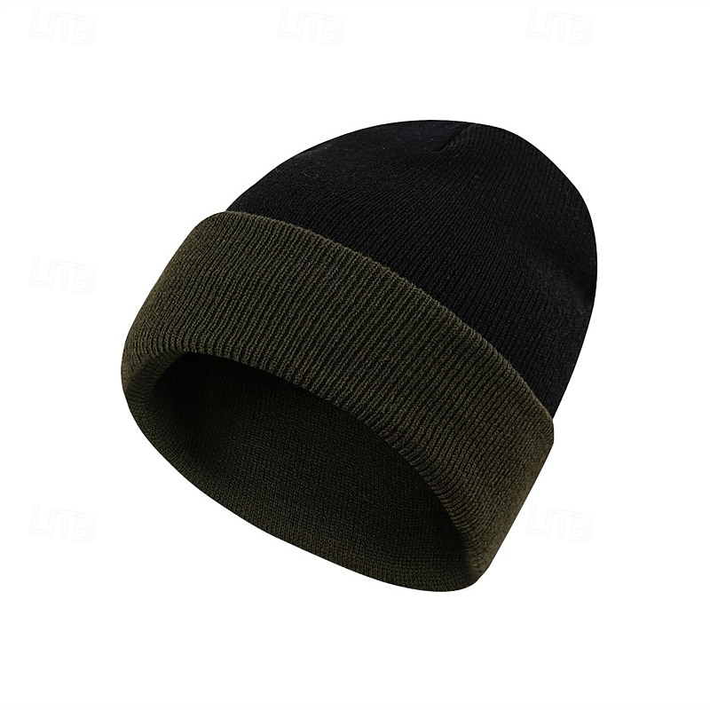 Herre Unisex Beanie lue Vinterhatter Luer Vinterlue Vinter luehatt Svart Hvit Akryl Fiber Strikket Koselig Dagligdagstøy Ensfarget / vanlig farge Varm 2026 - $6.99 –P6