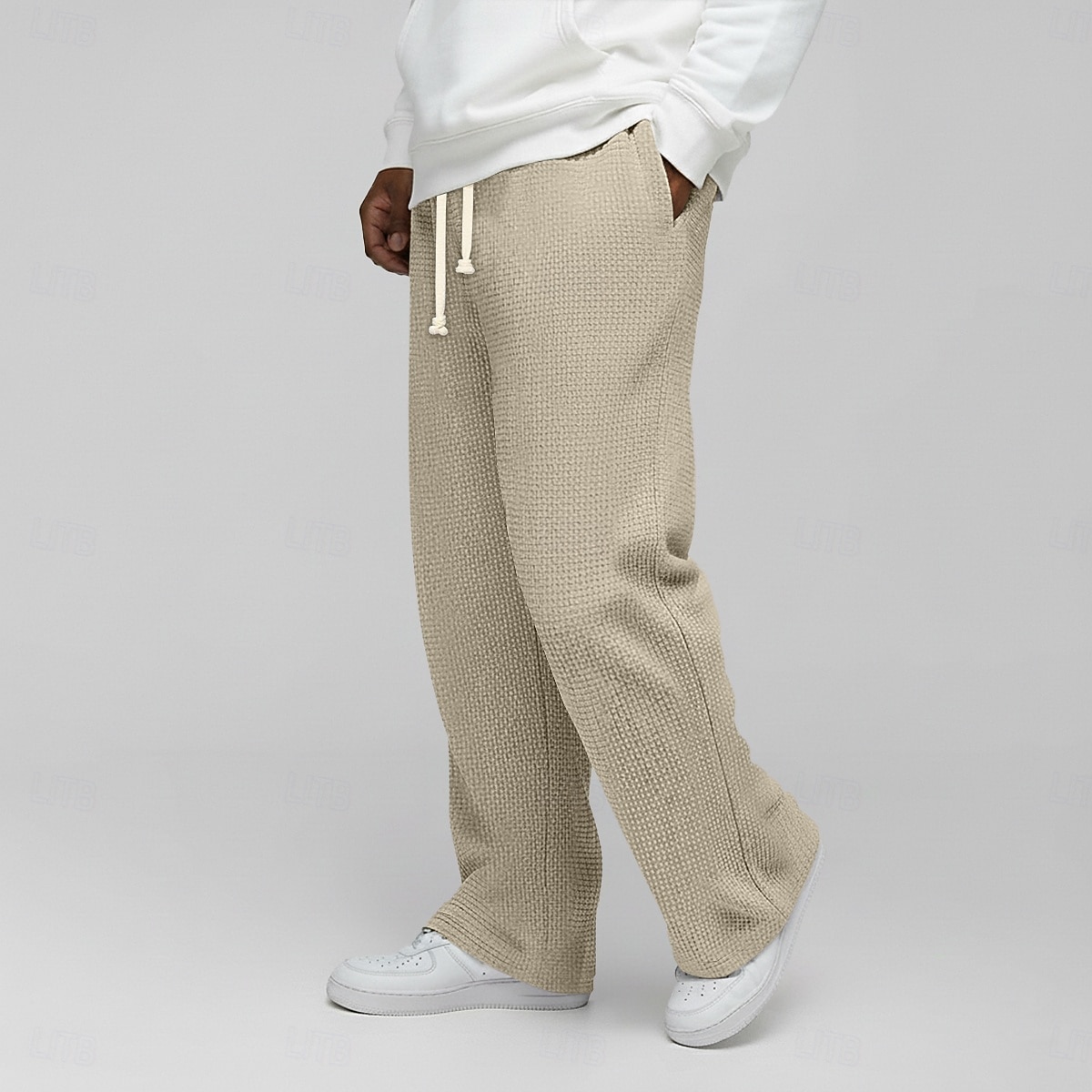 Homme Gauffré Joggings Pantalons Pantalon décontracté Pantalons Amples Cordon de serrage Jambe Droite Couleur Unie Confort Longueur complète Occasionnel Quotidien Extérieur Vacances Mode Coupe Ample de 2026 ? $25.99 –P7