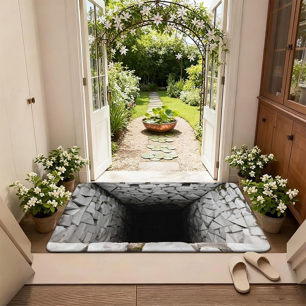 3D Optical Illusion Doormat Visual Trap Floor Mat Non Slip for Doorway Entryway Bathroom Kitchen Indoor Outdoor Diatomaceous Earth Quick Dry Absorbent 20 x 31 inch 2026 - $17.49 –P4
