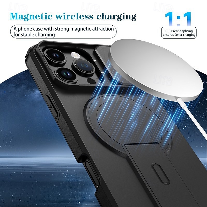 Phone Case For iPhone 16 15 14 Pro Max Plus 16e 13 Pro Max Back Cover with Stand Holder Shockproof Armor PC PU Leather 2026 - $13.99 –P16