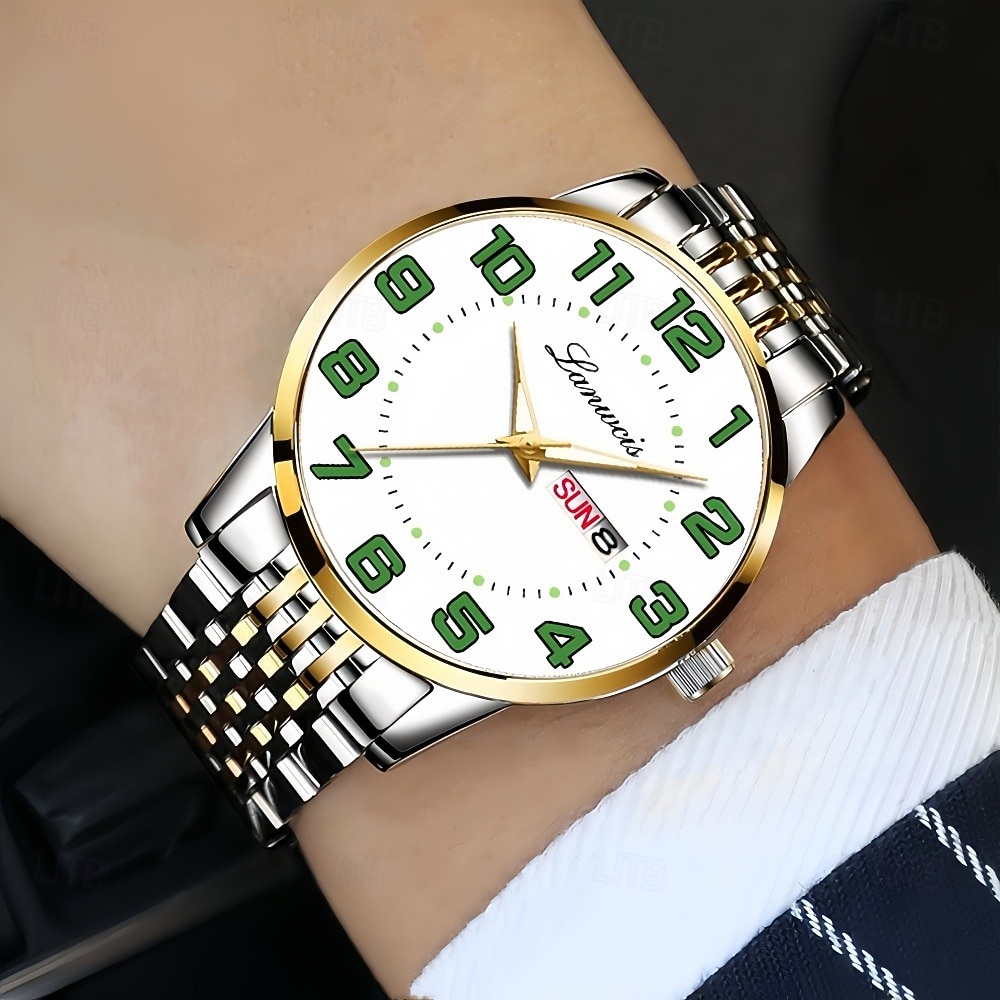 Relógio de Pulso Masculino Avançado Relógio de Quartzo Masculino Fashion Relógio Luminous com Calendário A Melhor Opção de Presente para Homens de 2026 por $22.99 –P1