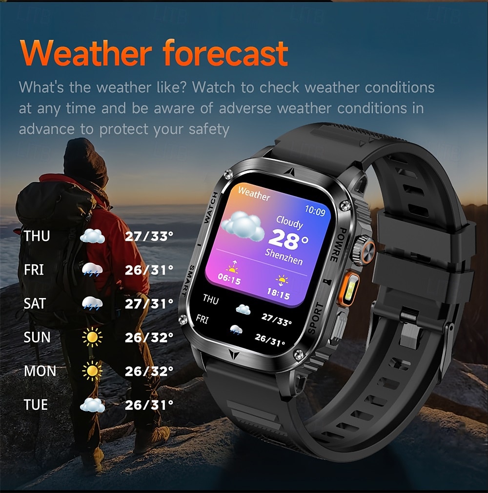 Ceas inteligent A1 1 inch smartwatch pentru fitness ceas de alergare Bluetooth compatibil cu Android iOS bărbați rezistent la apă apeluri hands-free tracker de pași IP 67 carcasa de 40mm Cadou de 2026 - $56.99 –P14