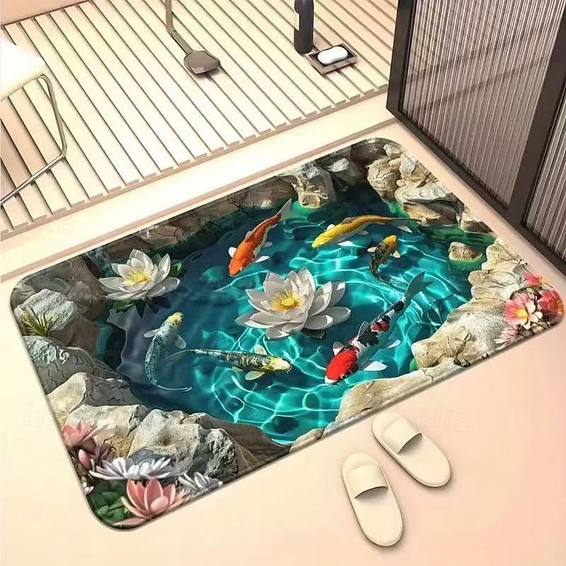 Tappetino da ingresso Design visivo Trappola visiva Tappetino antiscivolo per ingresso bagno corridoio interno esterno Terra diatomacea asciugatura rapida assorbente 20 x 31 pollici del 2026 a $16.49 –P12