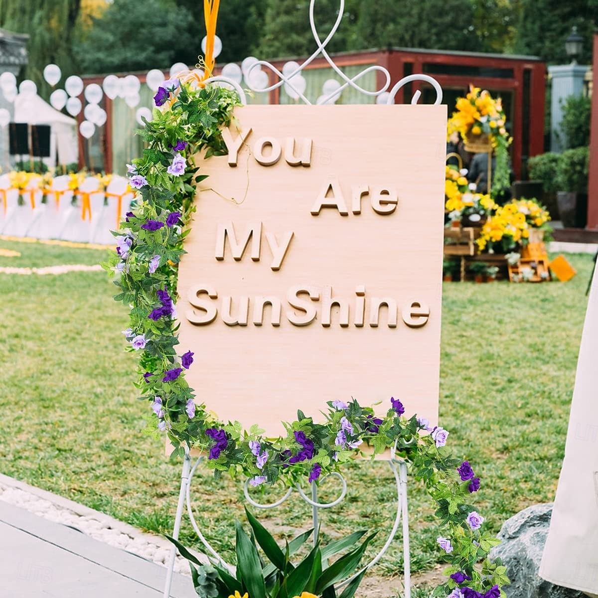 Girlanda ze sztucznych kwiatów róż o długości 240 cm/23,7 stopy, sztuczne pnącza, jedwabna roślina wisząca, do dekoracji łuku weselnego, pokoju na przyjęcie, domu, ogrodu, hotelu lub biura 2026 - $17.99 –P6