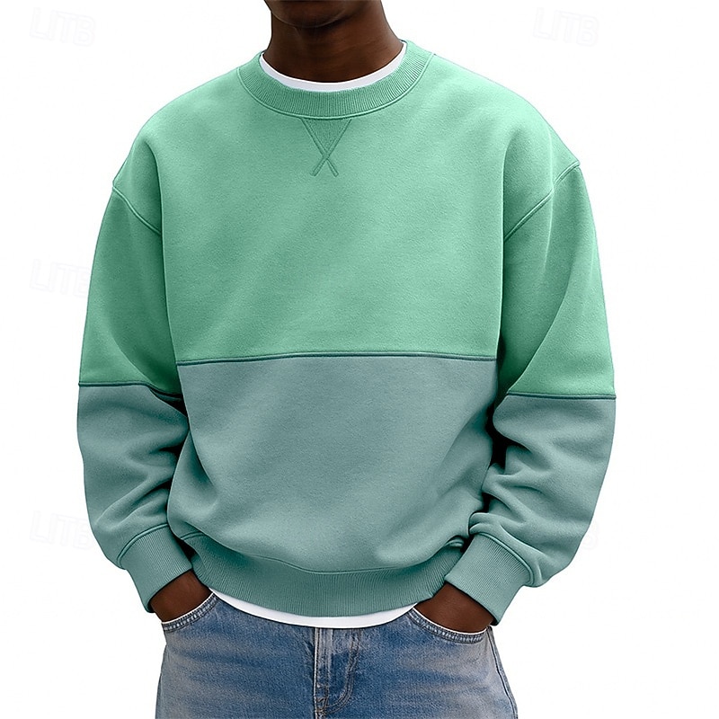 Муж. Толстовка Толстовка с капюшоном и пуловером Натяни Синий Розовый Темно синий Зеленый Серый Вырез под горло Полотняное плетение Пэчворк Цветовые блоки Для занятий спортом Повседневные Праздники 2026 - $16.49 –P2