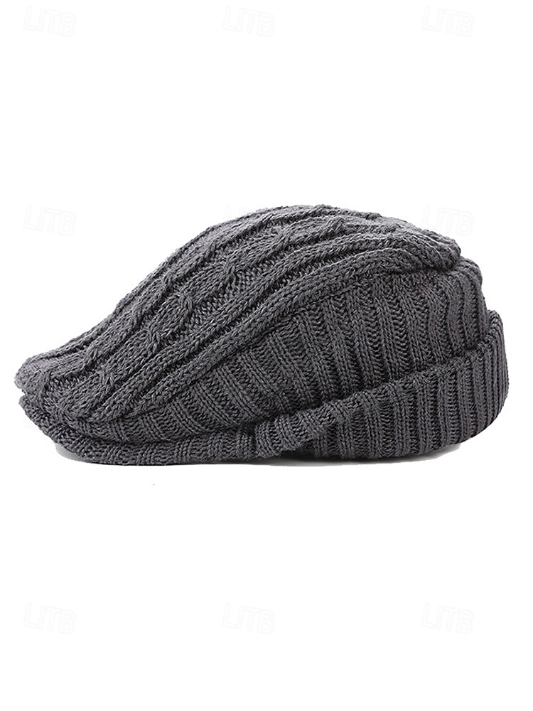 Gorro de tricô masculino – forrado com lã para maior aquecimento, diversas cores, design elegante em tricô trançado para atividades ao ar livre no inverno. de 2026 por $18.99 –P5